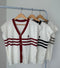 V-neck Knitted Half Sleeves Sweaters